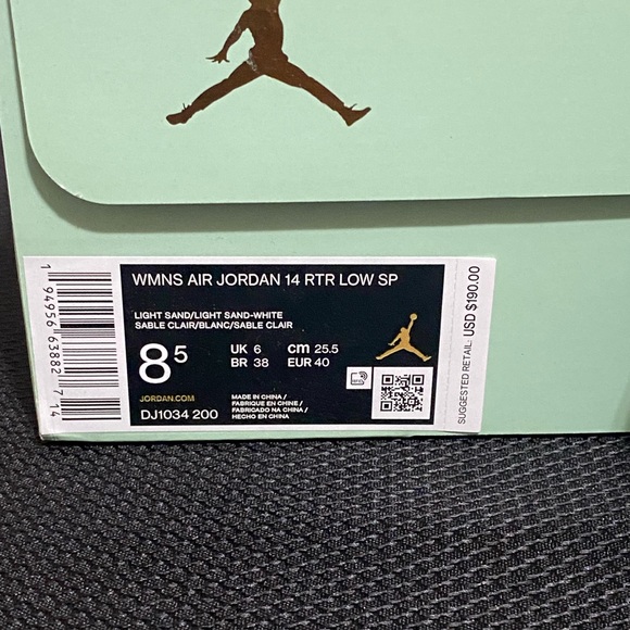 Womens Jordan 14 Retro Aleali May Fortune sz 8.5 - Picture 7 of 7